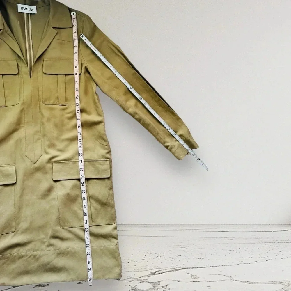 NEW PARTOW Adler Khaki Flap Pocket Trench Dress